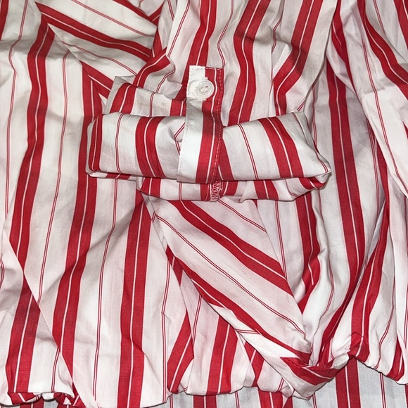 Harshman Faux Wrap Striped Shirt - Picture 12 of 13